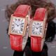 Rose Gold Cartier Tank Couple Watch White Face Brown Leather Strap High Quality Replica (4)_th.jpg